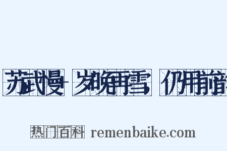 苏武慢 岁晚再雪，仍用前韵是什么意思的图片